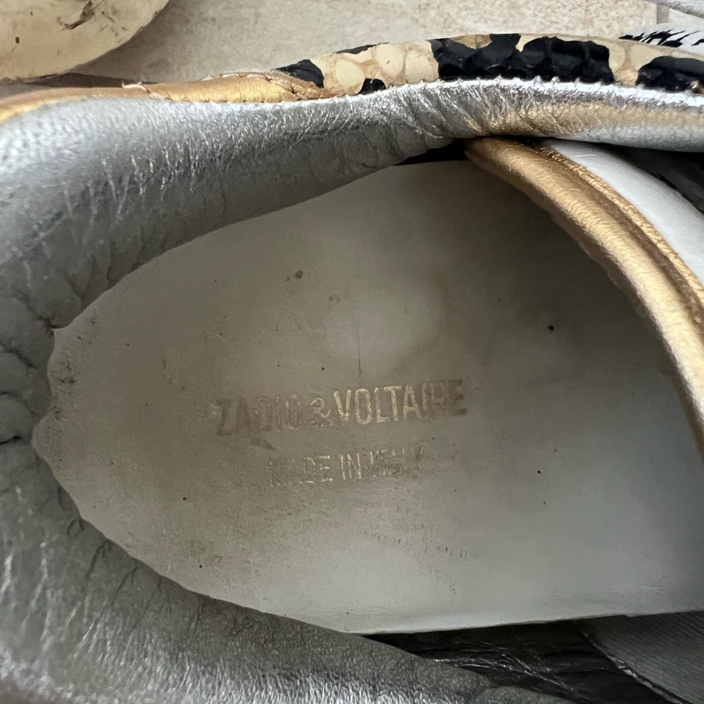 Zadig and Volatair metallic leather leopard wild print size 7.5 euro 38 - Picture 3 of 9